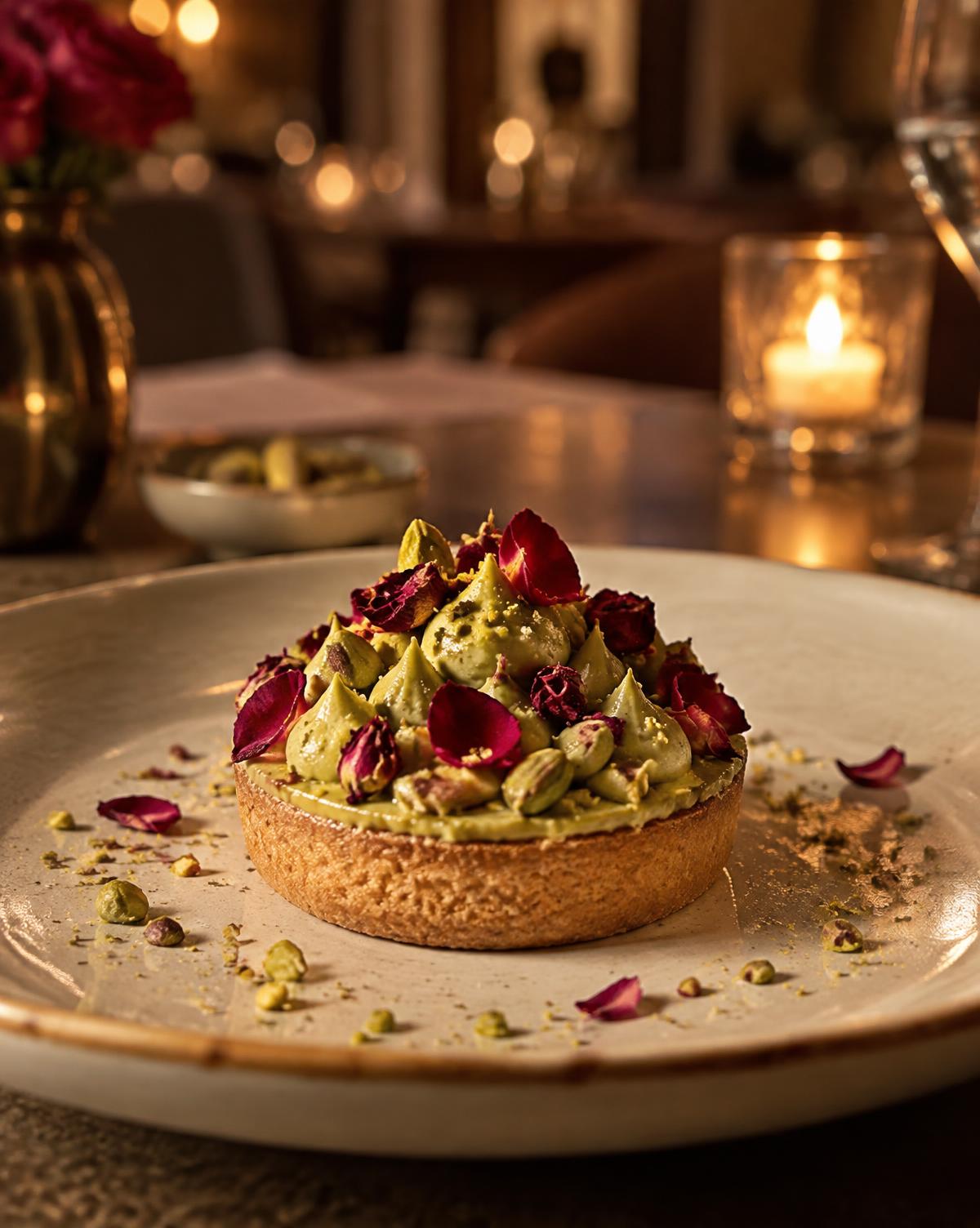 Pistachio Rose Tart